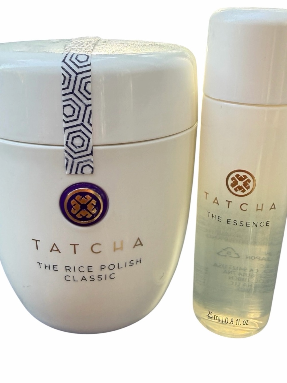 Tatcha Rice Polish Classic 2.1 oz Sealed + The Essence 25ml Skincare Set NWT